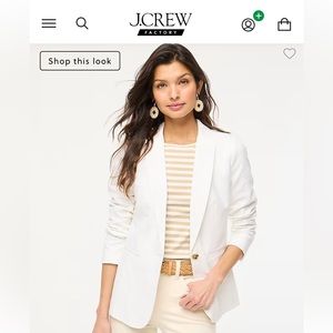 J. Crew Schoolboy blazer. White linen
